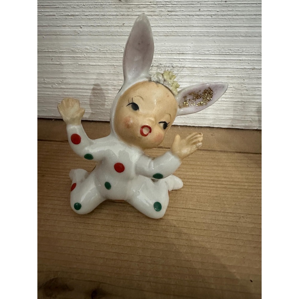 Vintage Lefton Polka Dot Bunny